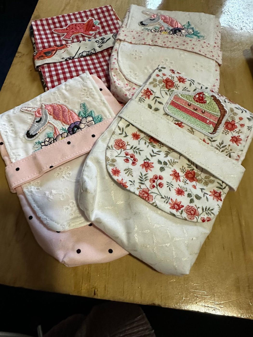 Handmade fabric pencil cases in sweet prints